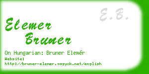 elemer bruner business card